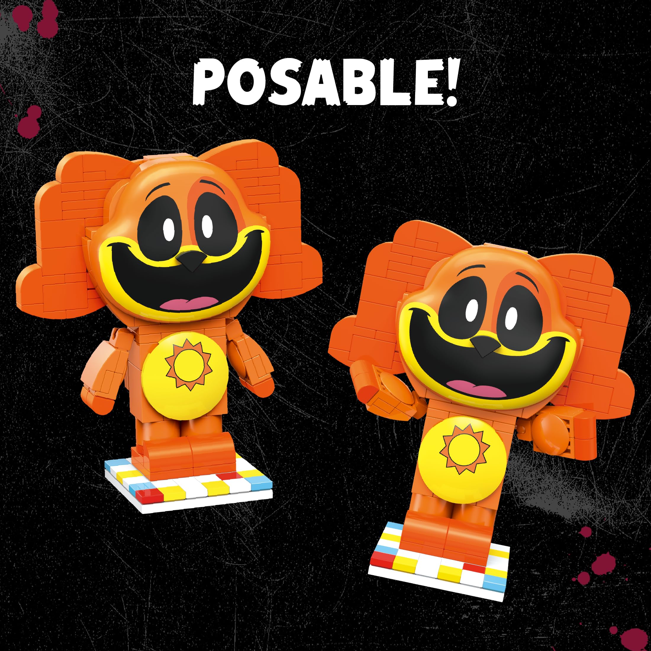 Brickcraft Poppy Playtime Dogday Smiling Critters - Set da costruzione da 170 pezzi di cane arancione con medaglione del sole, giocattoli da collezione indie horror da costruzione, regalo per ragazzi