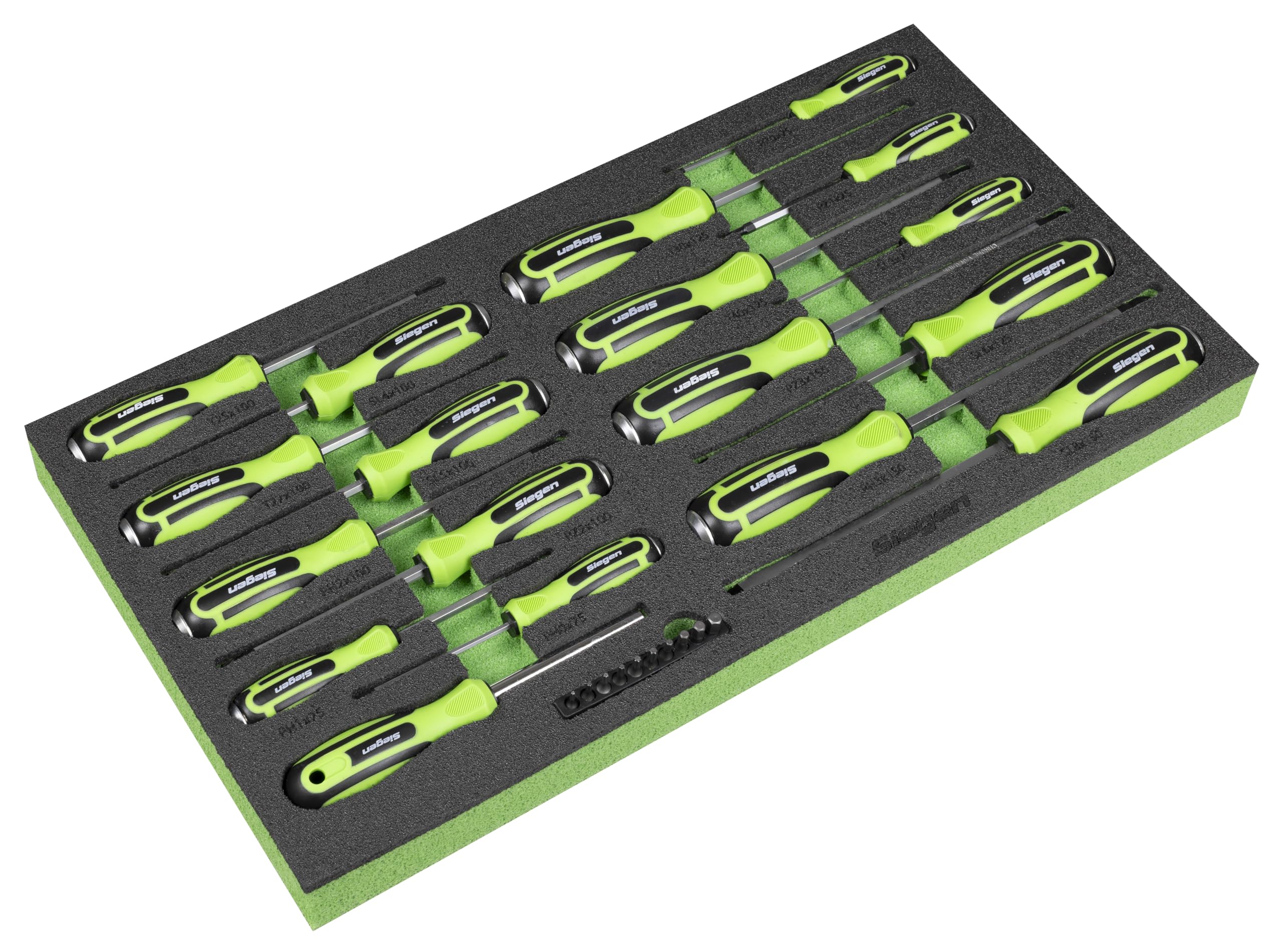 Siegen by Sealey Hammer-Thru Screwdriver, Bit Driver & Bit Set with Tool Tray 28pc - S01281