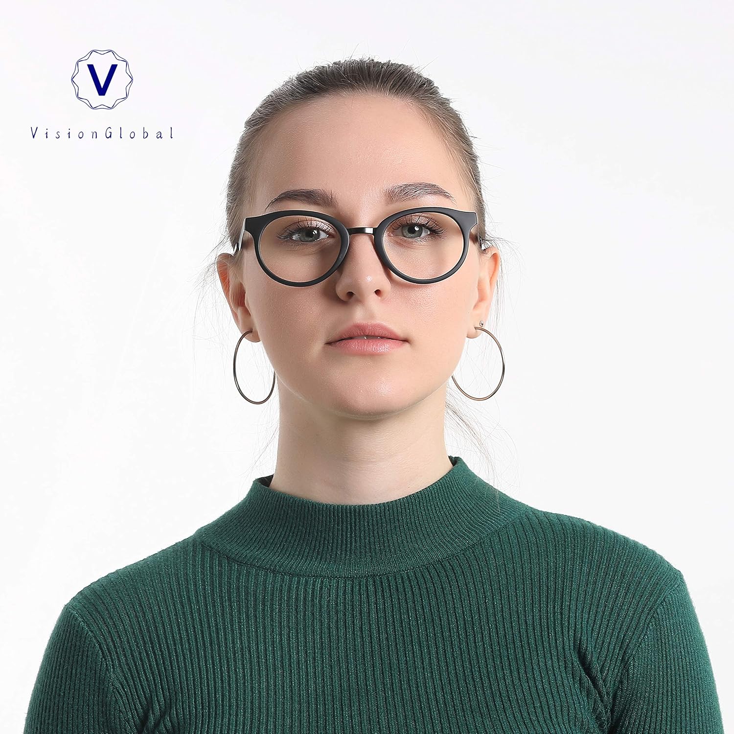 VisionGlobal Blue Light Blocking Glasses Women/Men Computer Reading Glasses Oval Frame(Black, 1.25 Magnification) - Image 5