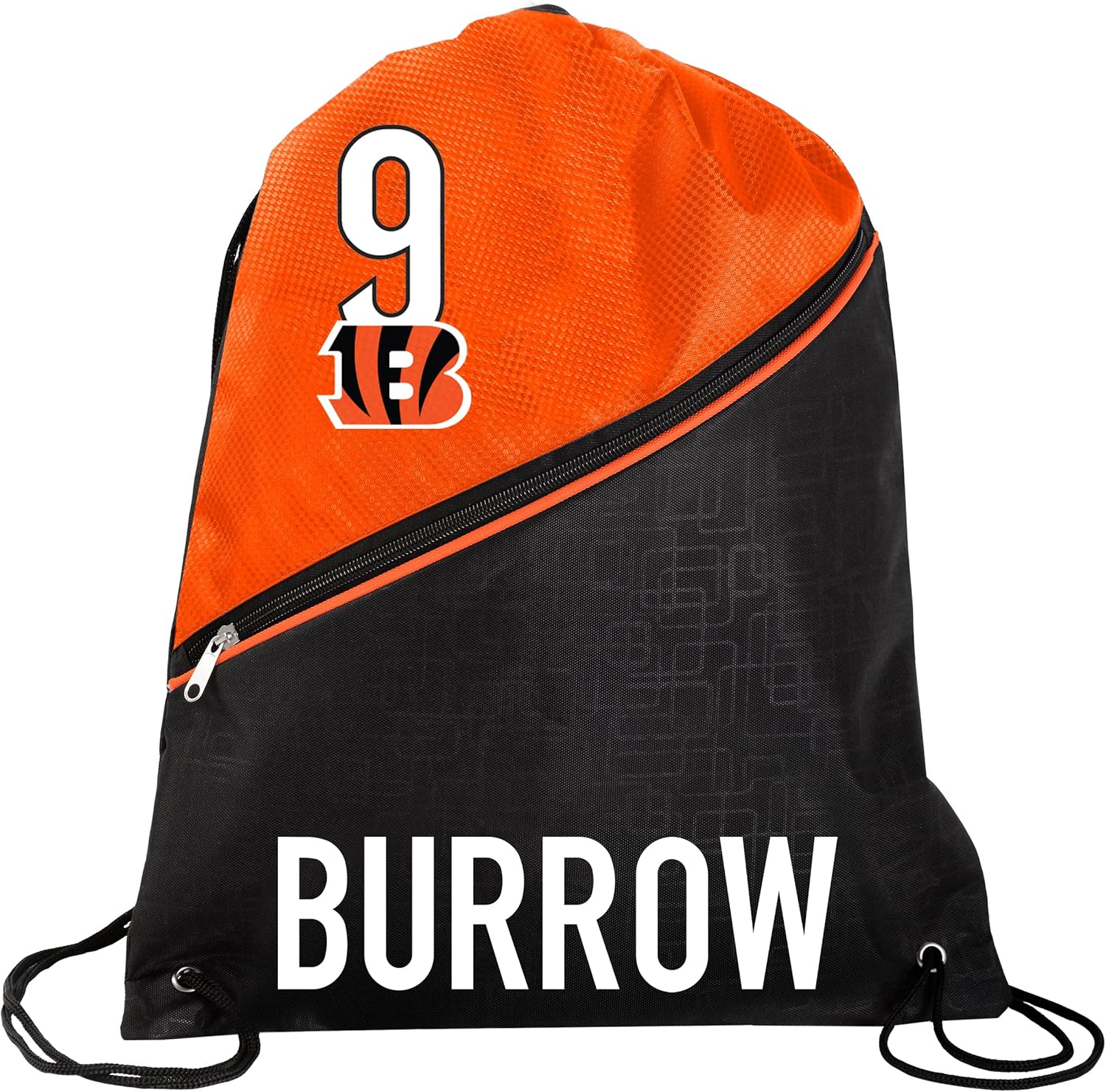 FOCO - NFL High End Diagonal Zippered Drawstring Backpack Gym Bag (Cincinnati Bengals)