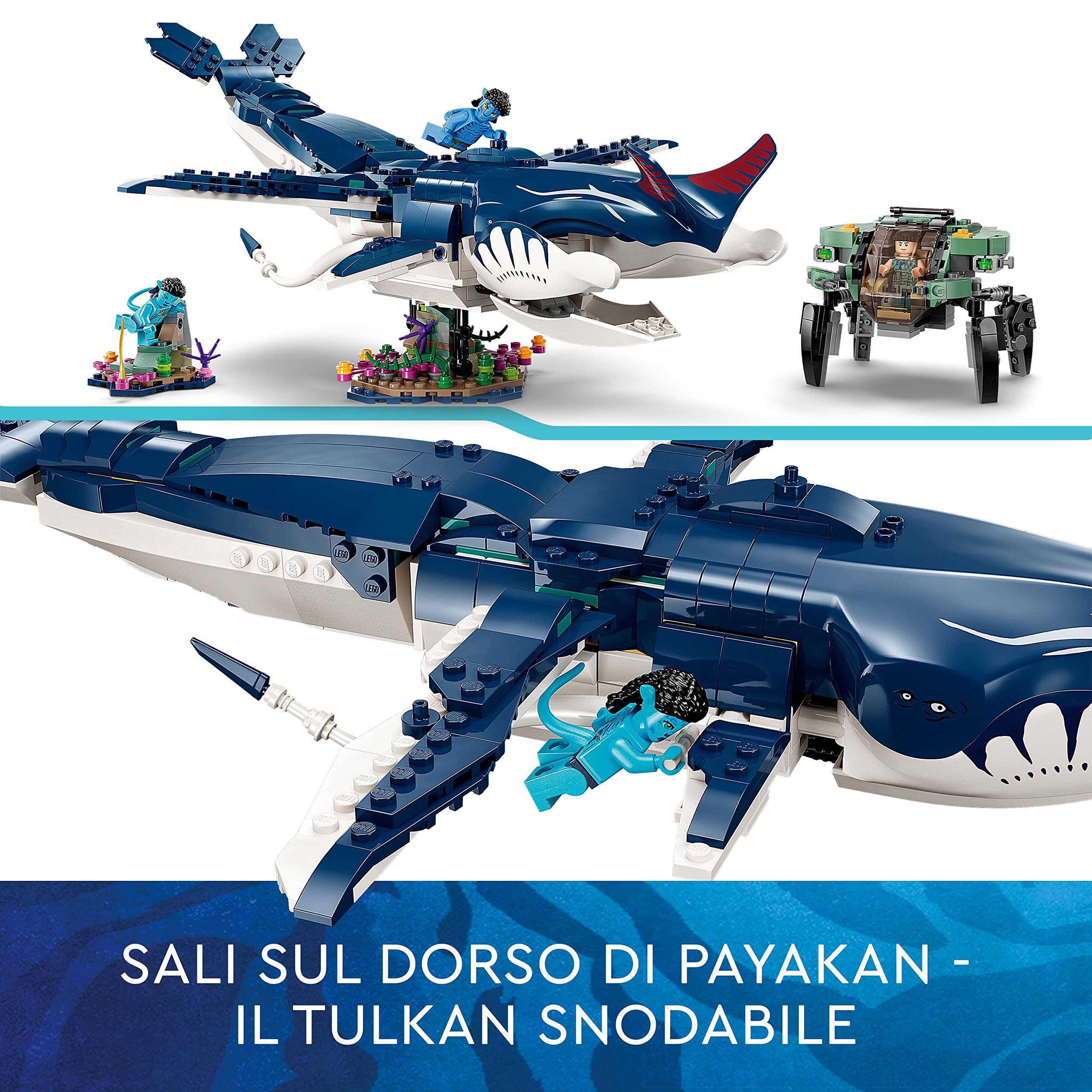 LEGO Avatar Tulkun Payakan e Crabsuit, Sottomarino e Animale Giocattolo di Pandora Simile alla Balena dal Film La Via dell'Acqua, Giochi d'Avventura per Bambini e Bambine da 10 Anni, Idea Regalo 75579