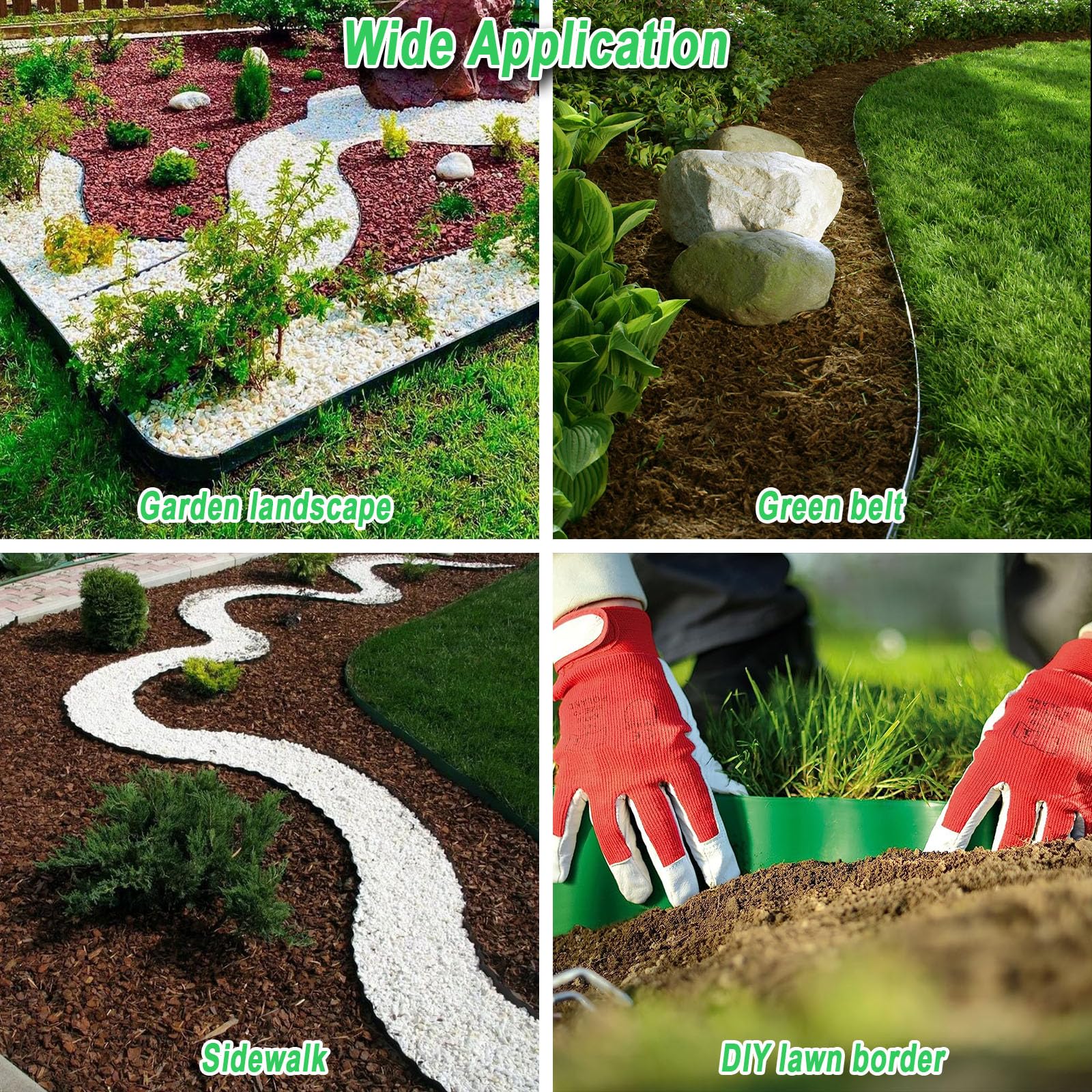 33ft PE Garden Border Kit 2-Pack Garden Edging - 33FT Each Black Landscape  Border, No Dig Installation Lawn Edging No Dig, image size:1600x1600