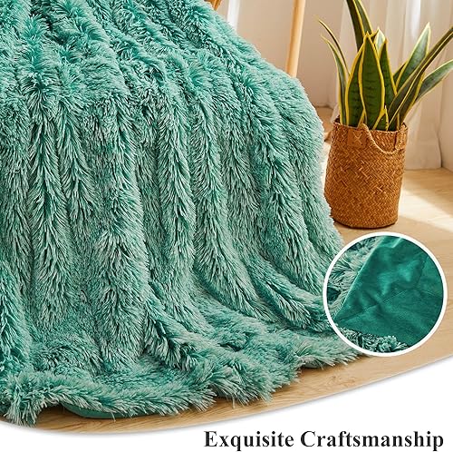 Vista 73 de XeGe Manta de felpa de piel sintética, cómoda manta mullida de 50 x 60 pulgadas, lujosa manta bohemia ligera para sofá, manta otoñal ultra suave