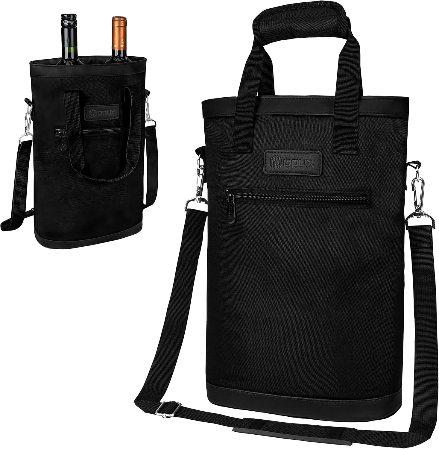 OPUX 2 Bottle Wine Bag Carrier Tote Leakproof Insulated