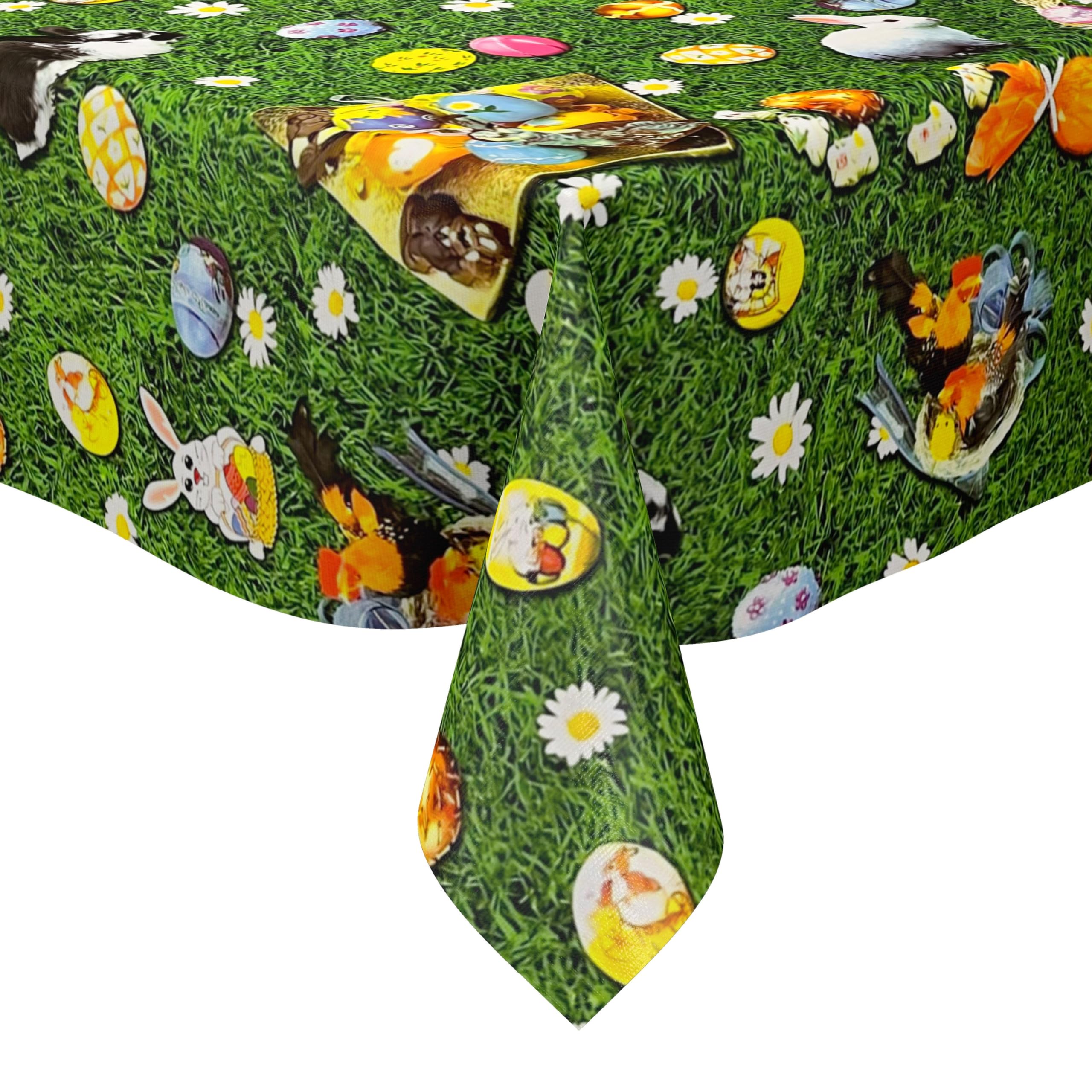 KEVKUS Wachstuch Tischdecke Ostermotiv – Ostereier Design, 70 Cm Rund, Mit Paspel-Einfassung, Pflegeleicht