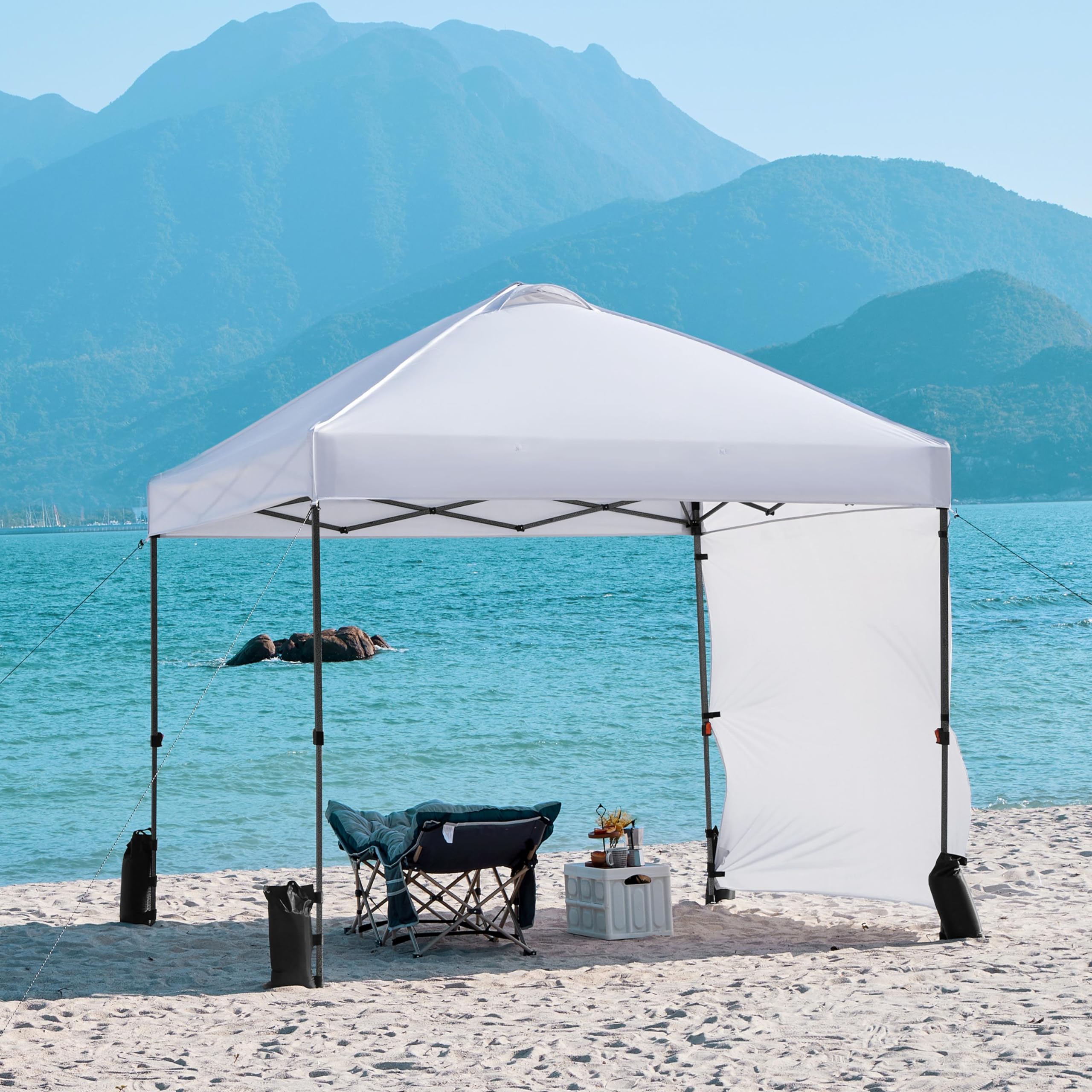 Yaheetech Gazebo pieghevole, 3 x 3 m, impermeabile, stabile, regolabile in altezza, pieghevole, tenda pieghevole pop-up, protezione UV 50 + gazebo per feste, con borsa e 4 sacchi di sabbia