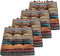 Greenland Home Southwest Triple-Cushioned Chair Pads, 18x18 Inch Seat Cushions Set of 4 - Vibrant Comfort for Dining Chairs