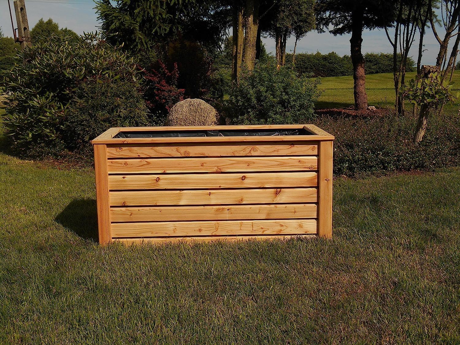 Gartenwelt Riegelsberger Hochbeet 150x60x72 cm aus modernen Rhombusleisten Lärchenholz Natur Kräuterbeet Gemüsebeet