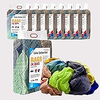 Vista 18 de Trapos de limpieza de punto de algodón, bolsa de 10 libras (aprox. 60-70 unidades) – Bolsa de trapos para pintores, mecánicos, detalles automáticos