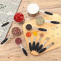 Vista 2 de Accmor 11 Piece Metal Measuring Spoons Cups Set, Premium Stainless Steel Stackable Tablespoons Measurement kit, Kitchen Gadgets Cups and Spoon for