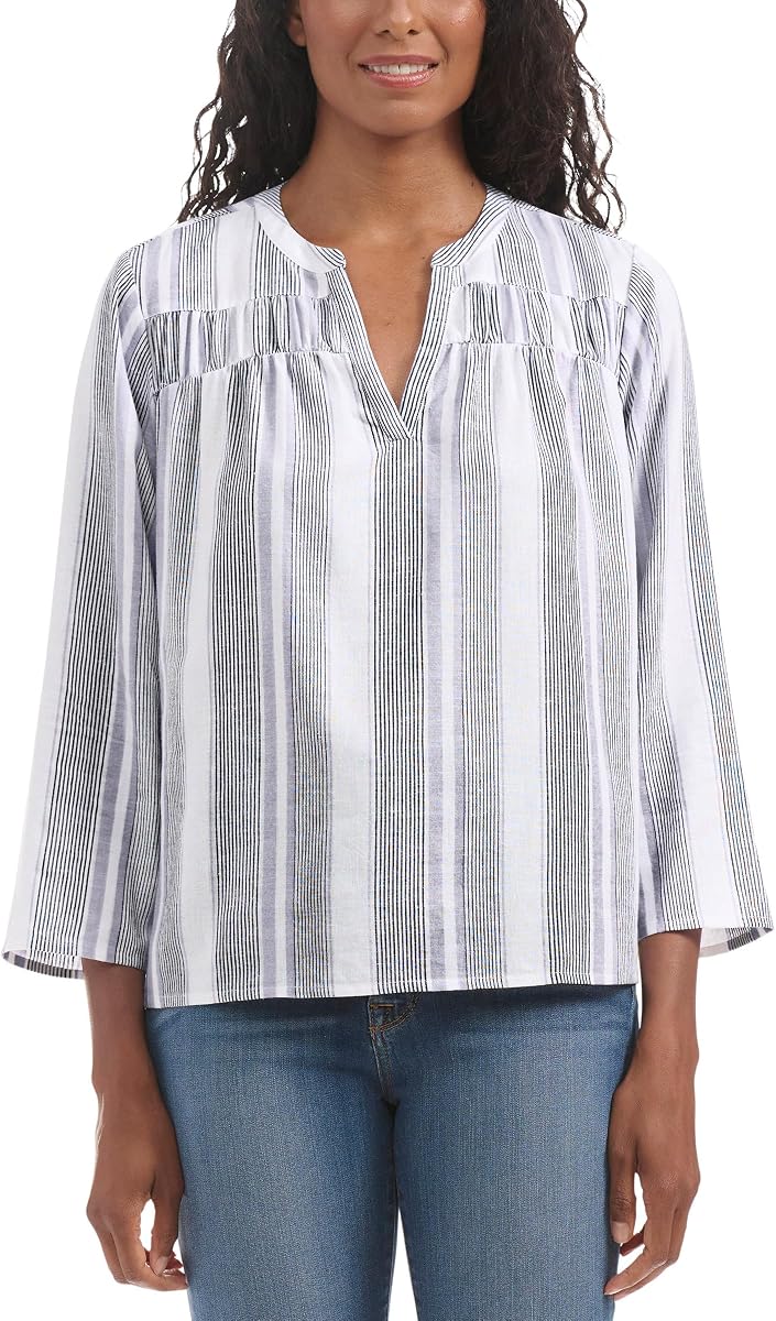 Espléndida blusa para mujer con cuello de pico