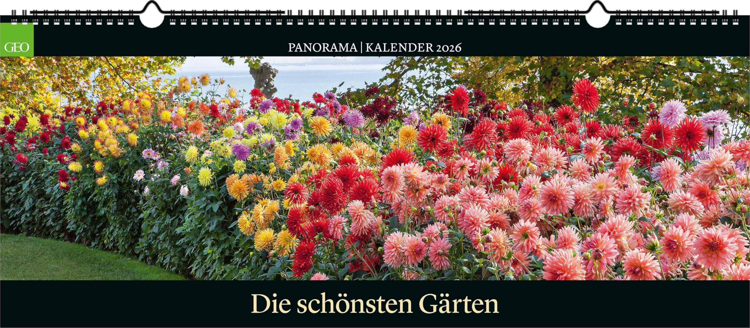 GEO - GEO Panorama: Die schönsten Gärten 2026 – XXL Wandkalender 120x50 cm, Panorama-Kalender mit Gartenfotografie, 12 Monatsblätter & Spiralbindung für Natur- und Gartenliebhaber