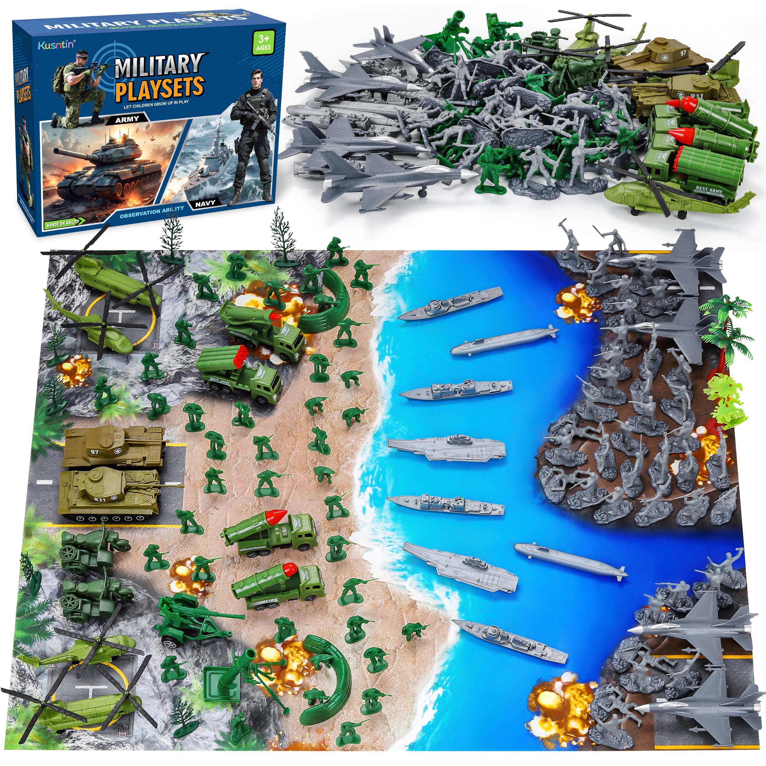 army zone セット 7人コンプリート Amazon.com: Kusntin Army Men Playset – 117 Pcs Military Toy