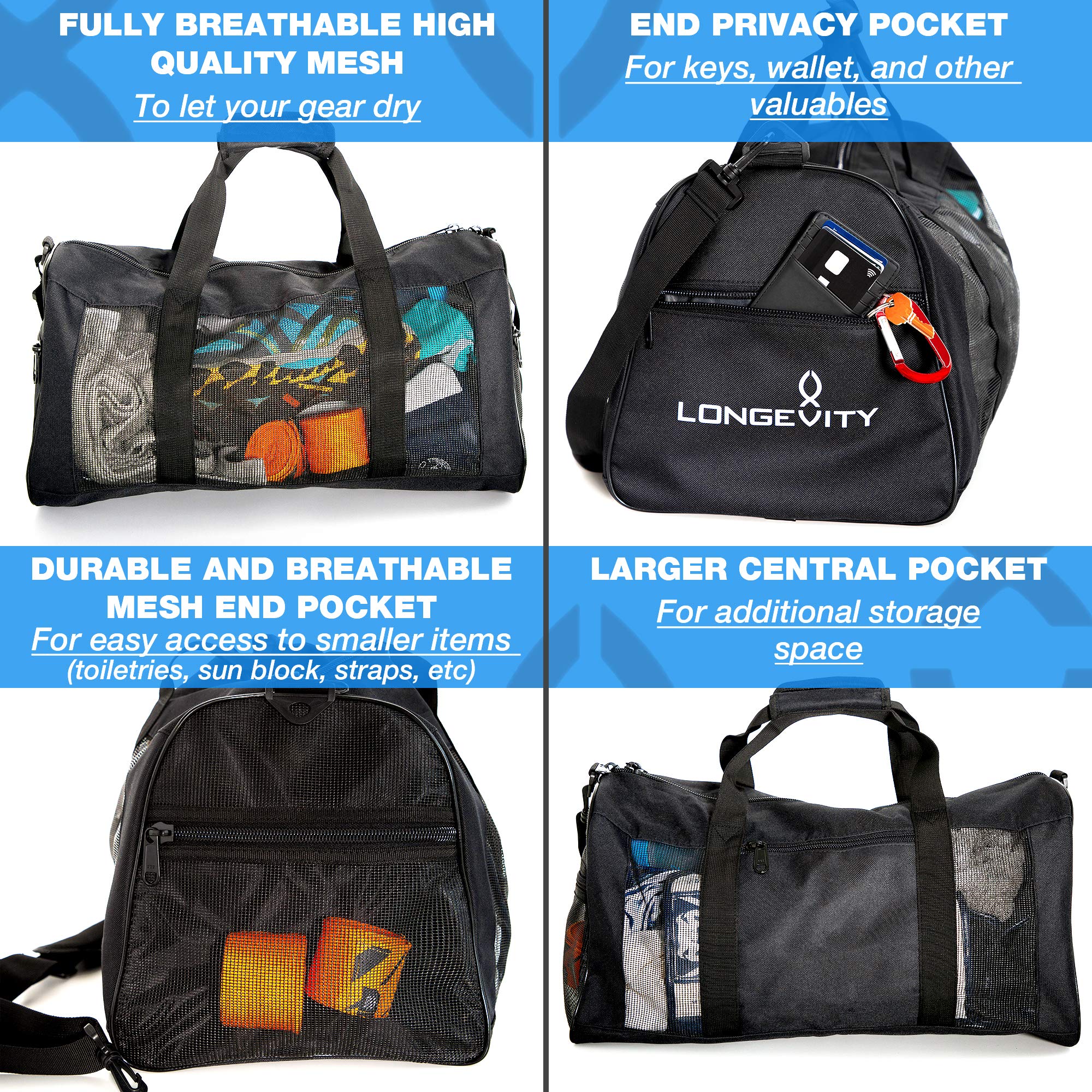 Buy Duffle Mesh Bags With Bottle Pocket, Breathable Duffel Bag for