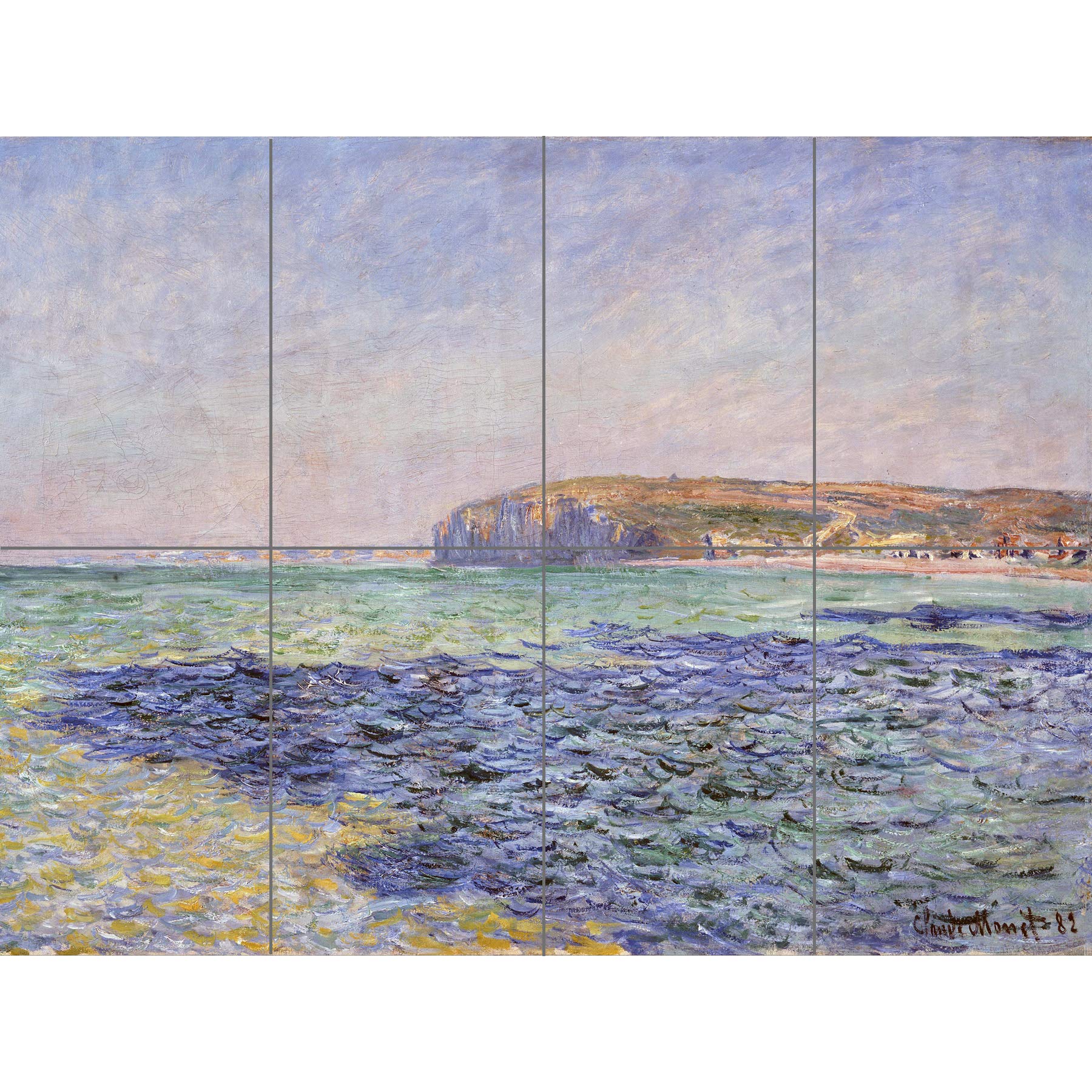 Artery8 Claude Monet Shadows On The Sea Cliffs At Pourville XL Giant Panel Poster (8 Sections)
