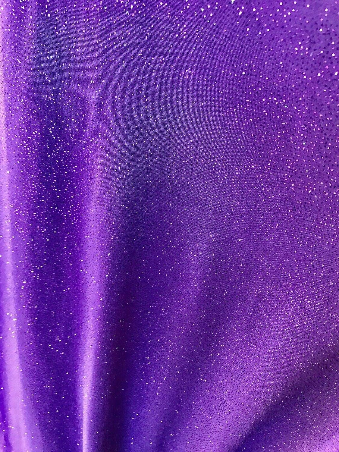 New Creations Fabric & Foam Inc, 58/60" Wide Shiny Iridescent Glitter Stretch Spandex Selena Design Fabric by The Yard, Plum