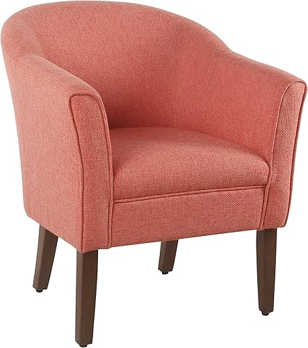 Miniatura 60 de HomePop Silla decorativa en forma de barril, reposabrazos, tela sólida y madera, verde azulado mediano verde azulado,Agua,Marrón,Gris y