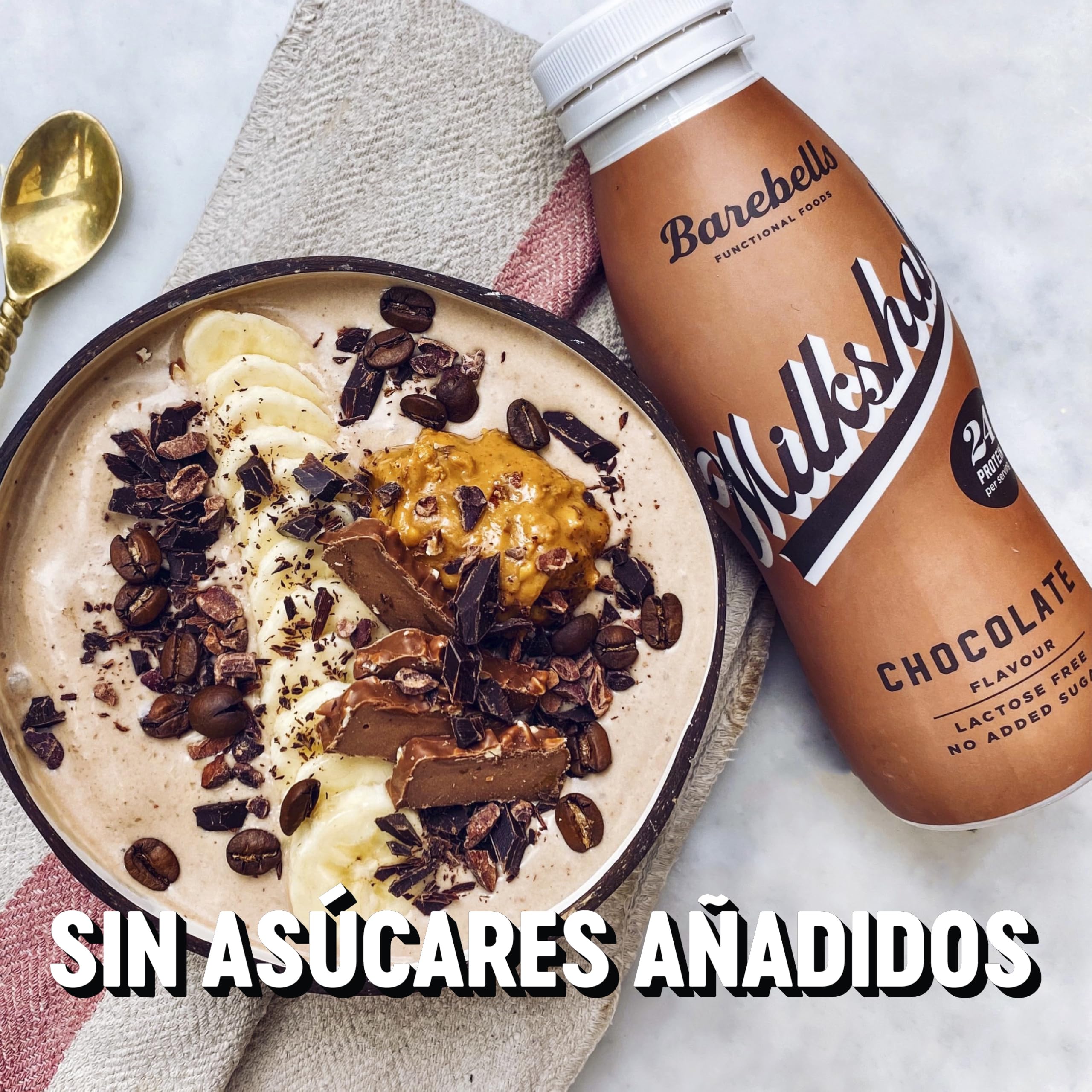 Barebells Batido de proteínas cremoso, bajo en azúcar, 24 gramos de proteína por botella, sin lactosa, batido de chocolate, 8 x 330 ml