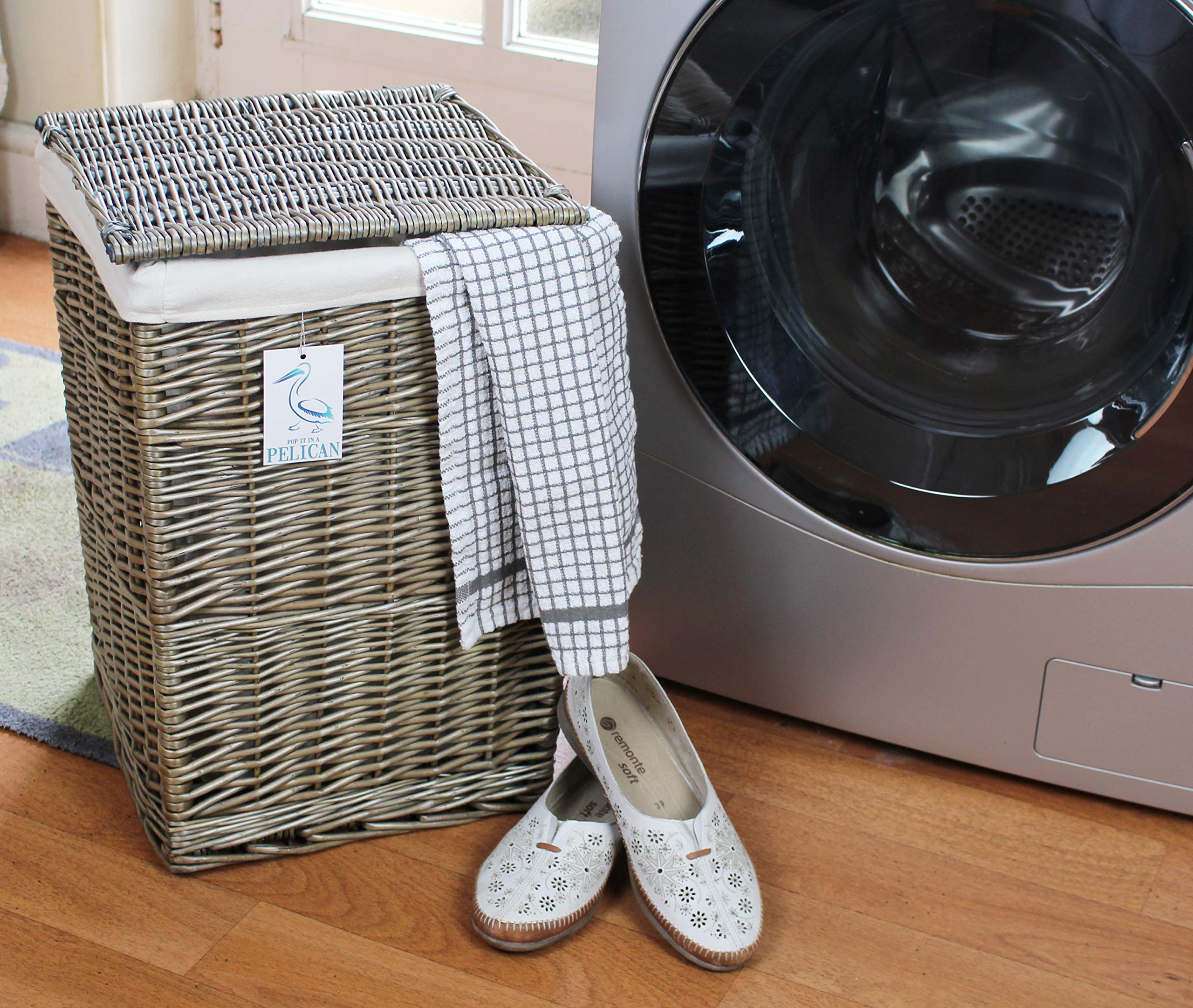 Paniers En Osier Gris Solution De Rangement élégante Organisez Votre Maison – Literie, Linge, Chaussures Et Magazines Dans Les Chambres, Salles De Bains Et Salons (doublé Rectangulaire 58 Cm