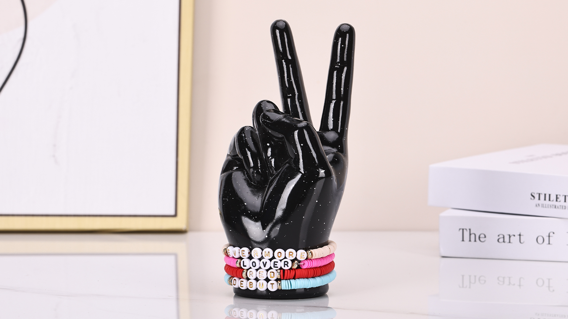 Amazon.com: LCCCK Black Hand Sculpture Peace Sign Decor, Cool
