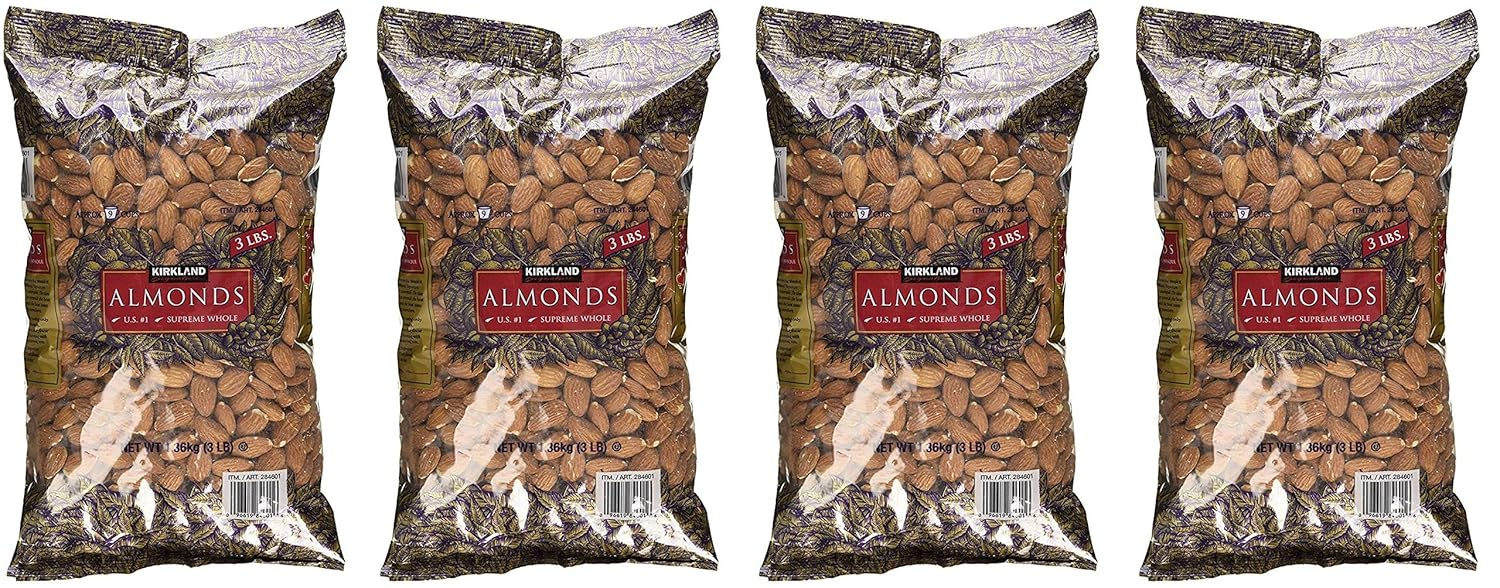 Kirkland Signature Supreme Whole Almonds, 4 Pack (3 Pounds)