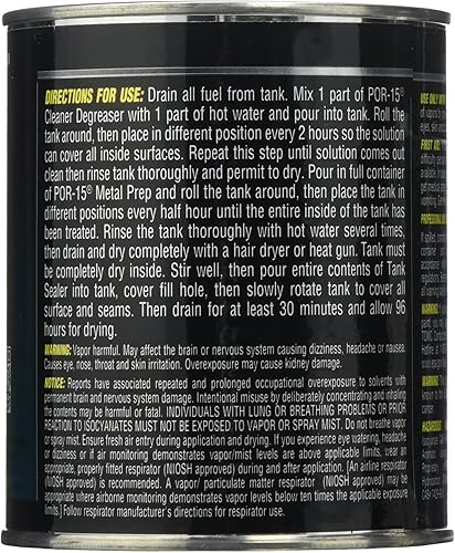 Miniatura 2 de POR-15 Sellador de tanque de combustible, detiene el óxido, la corrosión y las fugas, sella agujeros y costuras, película flexible, no porosa, 16