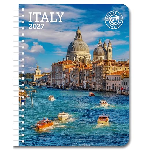 Italy Weekly Engagement Calendar, 6.5" x 8.5" Spiral Bound (2027)