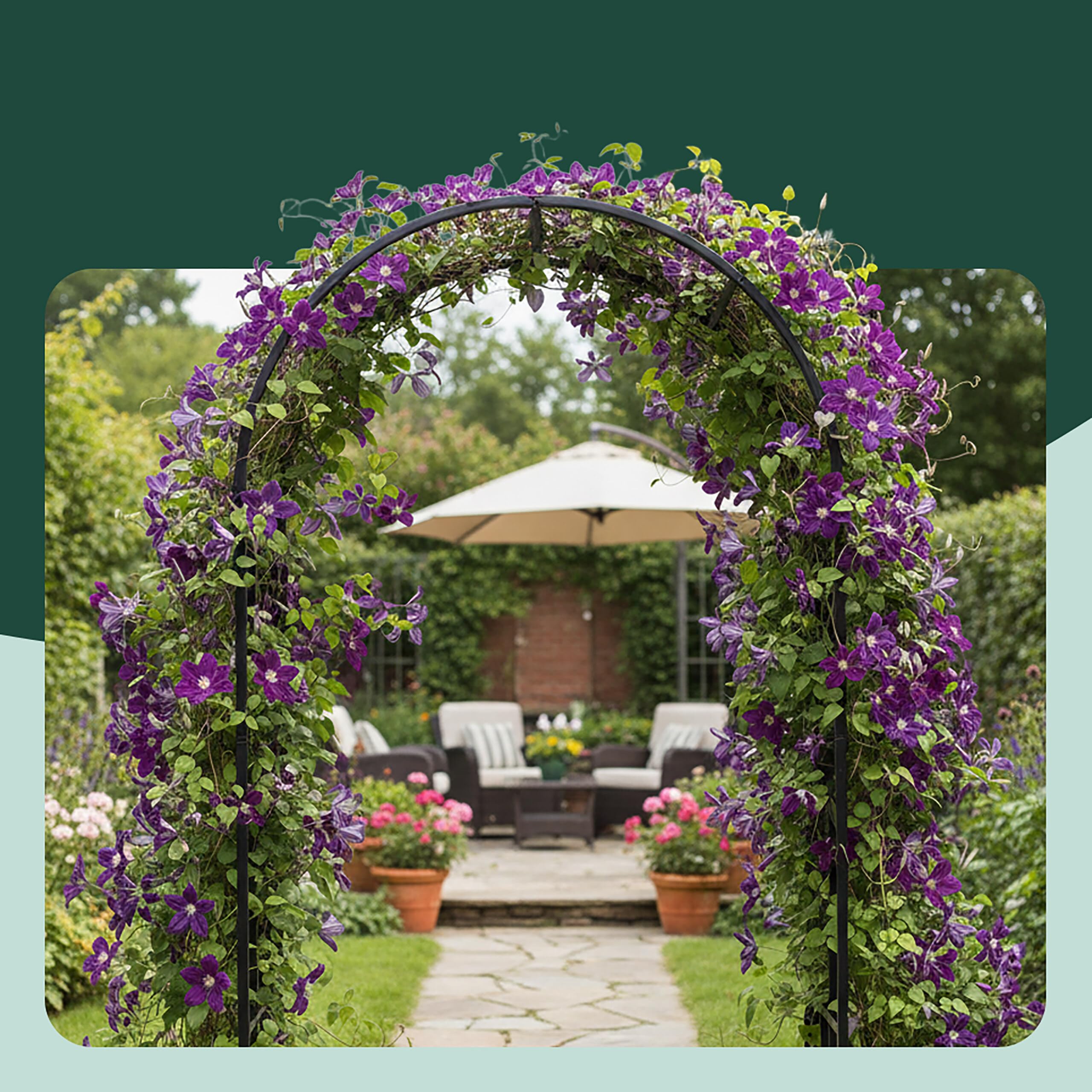 Relaxdays Arche de Jardin métal, avec bacs à Plantes, Noir