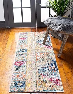 Rugs.com El Paso Collection Rug â€“ 6 Ft Runner Multi Medium Rug Perfect for Hallways,Entryways,Multicolor