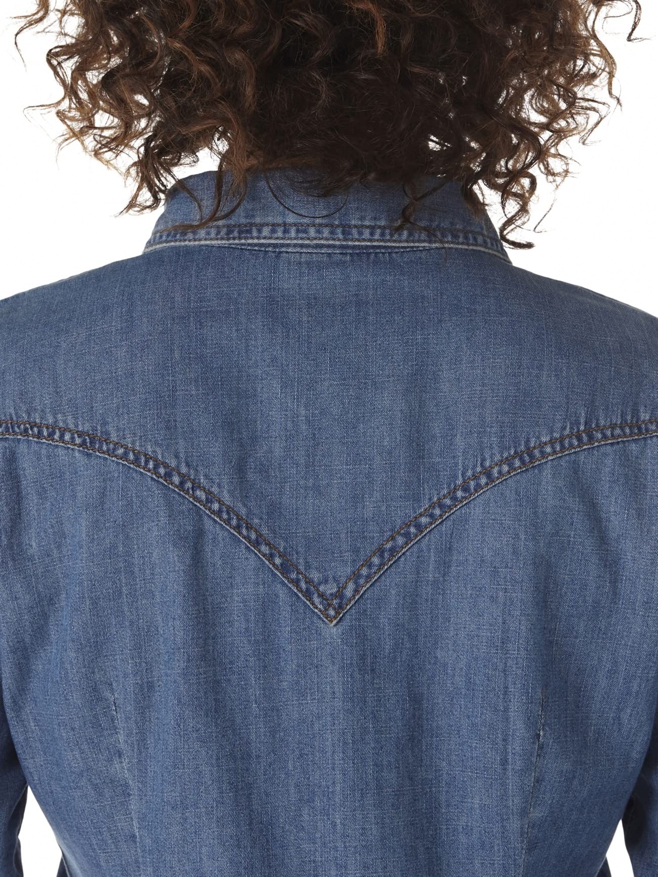 Wrangler Retro Long Sleeve Western Denim Snap Shirt Camisa Mujer (Pack de 1)
