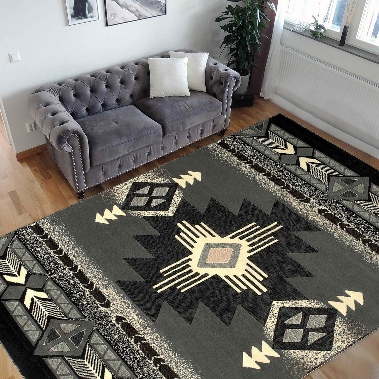 HR HANDCRAFT RUGS Gray, Black, Ivory and Multi Modern