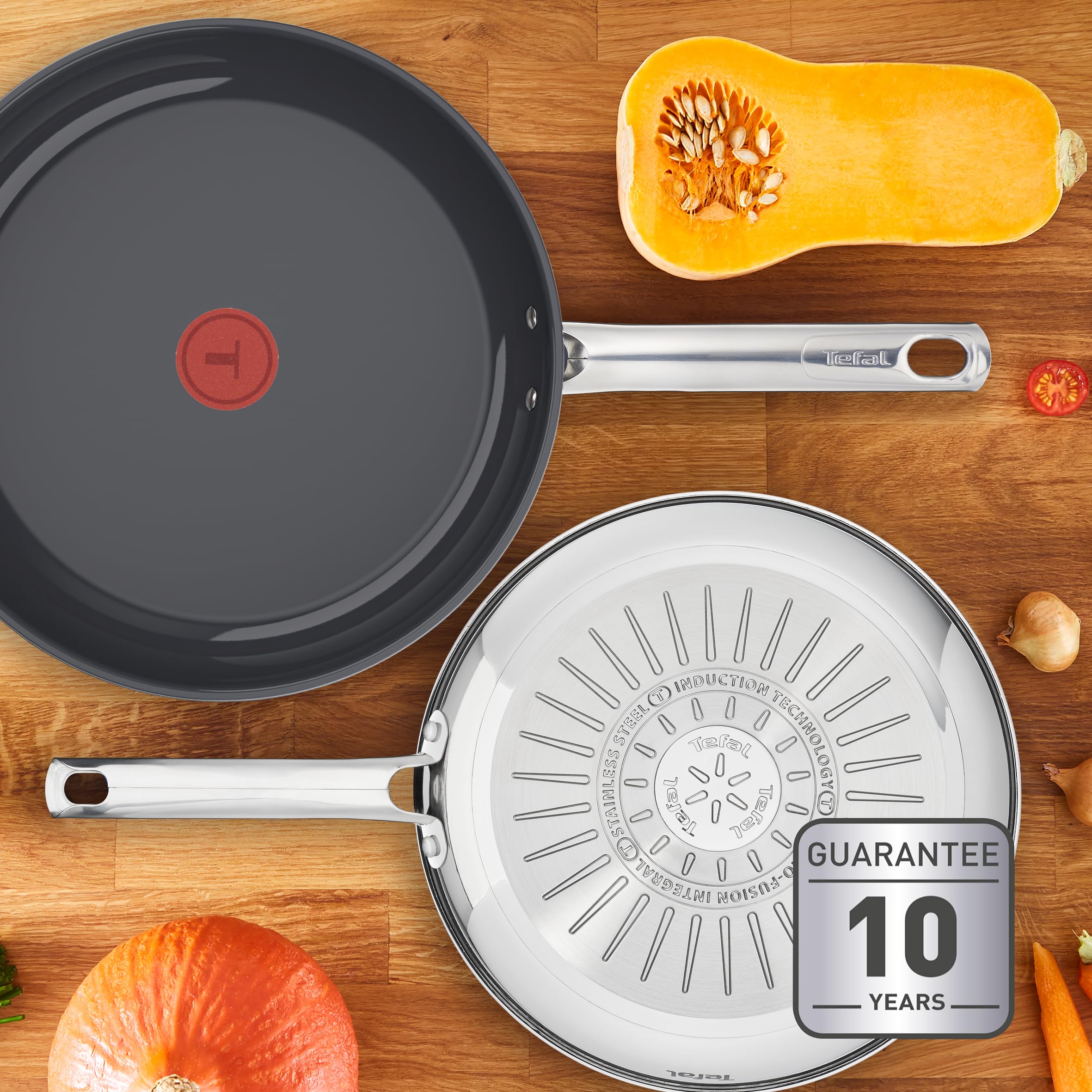 Tefal Duetto On G7660634 Go Ceram - Sartén antiadherente de cerámica (28 cm, con mango remachado, acero inoxidable)