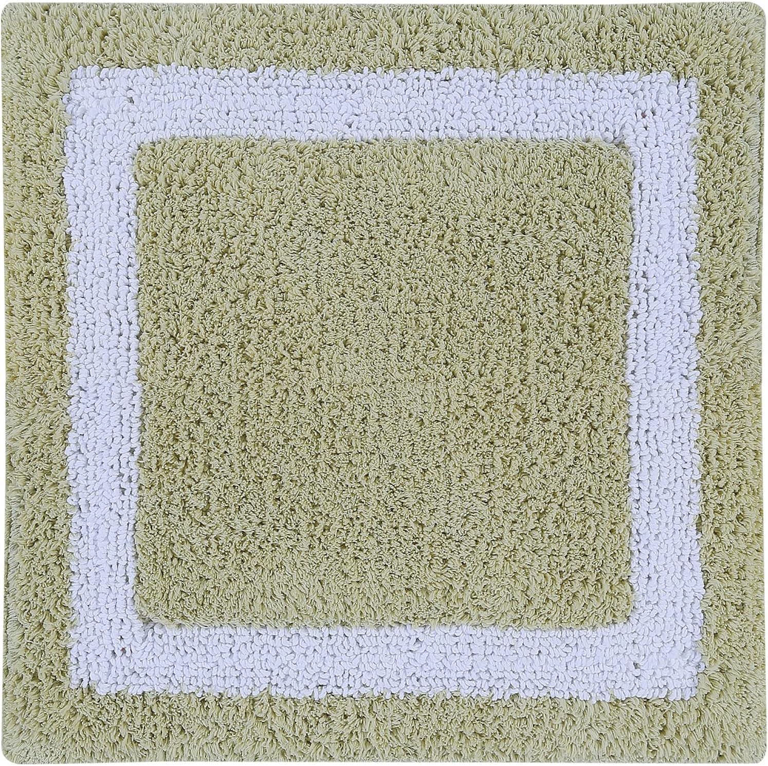 Better Trends Hotel Collection is Super Absorbent Reversible Double Sided Thick Bath Mat Rug Machine Washable 100% Cotton in Race Track Pattern, 30" Round, White & Gray : Home & Kitchen