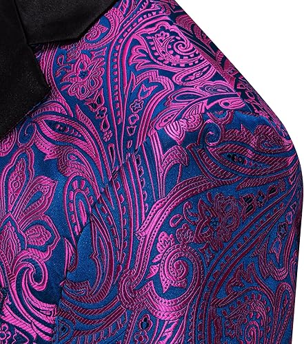 Miniatura 5 de Barry.Wang Blazer para hombre, abrigo deportivo de cachemira, chaqueta de traje ligero, esmoquin regular, flores, Mardi Gras, regalo de carnaval