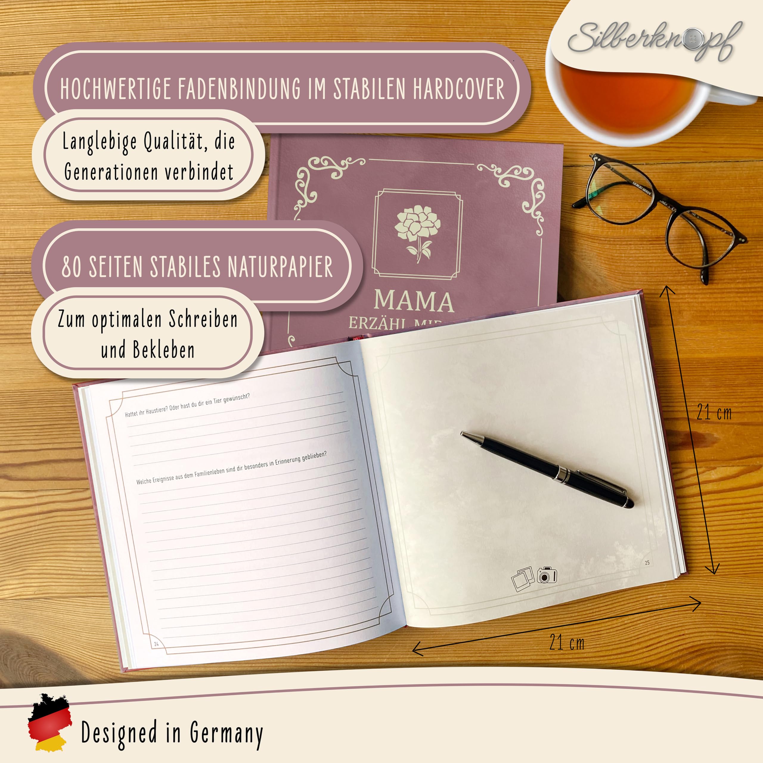 Mama erzähl mal | Erinnerungsbuch zum Ausfüllen | Mama Buch als besonderes Geschenk zum Geburtstag, Weihnachten, Muttertag | Familienbuch als einzigartige Geschenkidee