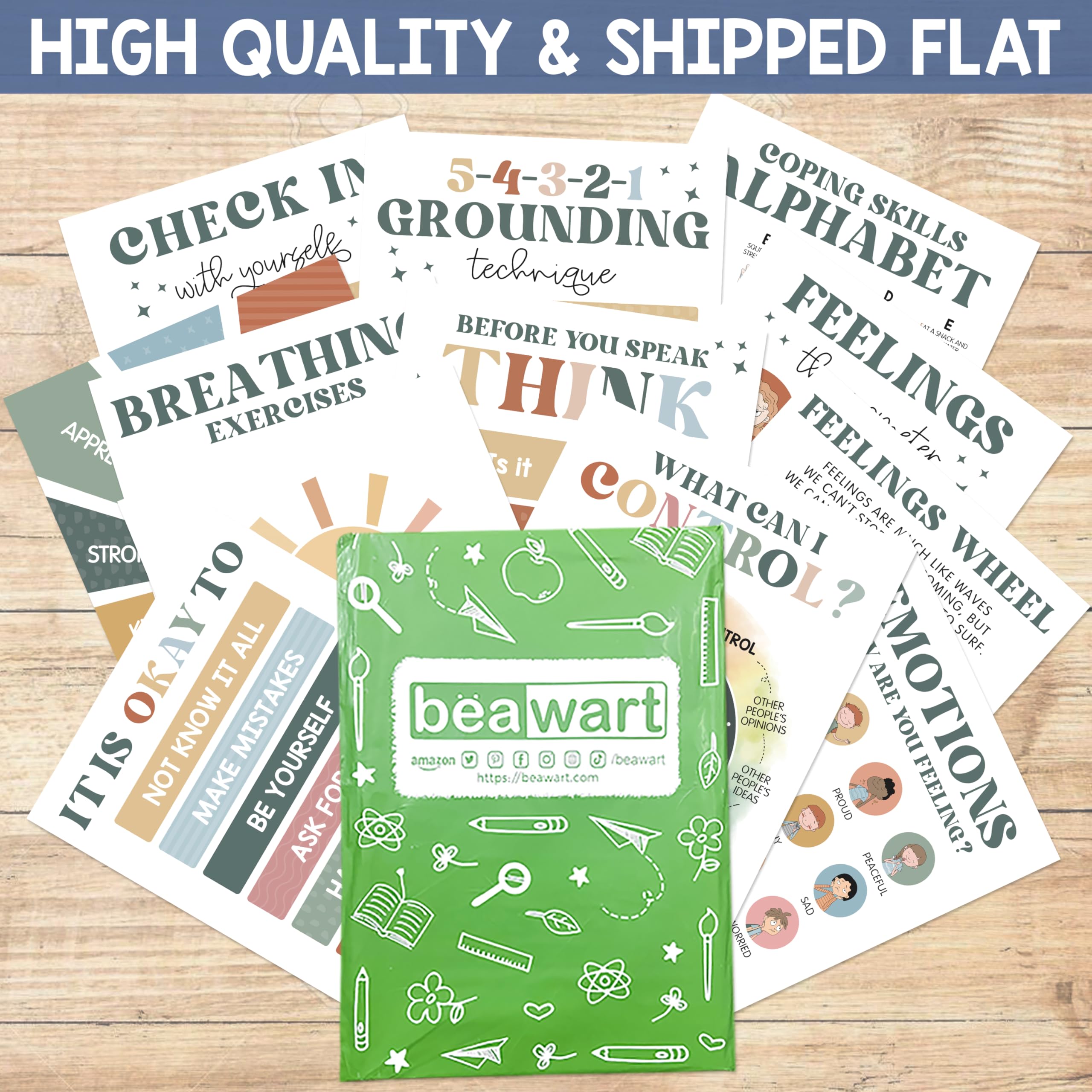 Calming Corner Posters - Boho Feelings Chart -6 Calming Corner Posters - Boho Feelings Chart -6