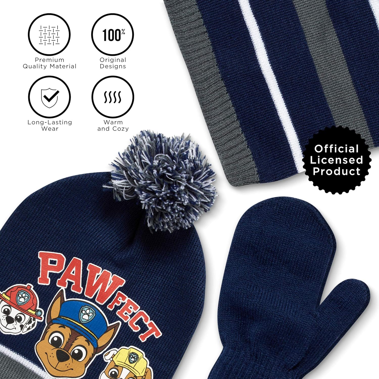 Nickelodeon Boys' Paw Patrol, Teenage Mutant Ninja Turtles Winter Hat, Gaiter, Gloves 3PC Set (Toddler/Little Boy): Clothing, Shoes & Jewelry