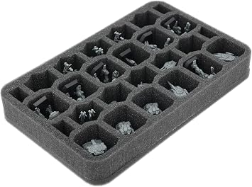Feldherr foam tray compatible with BattleTech miniatures - 26 compartments for small Mechs, Tanks, Hover Transports and Elementals - Protection and organization - HS040A055