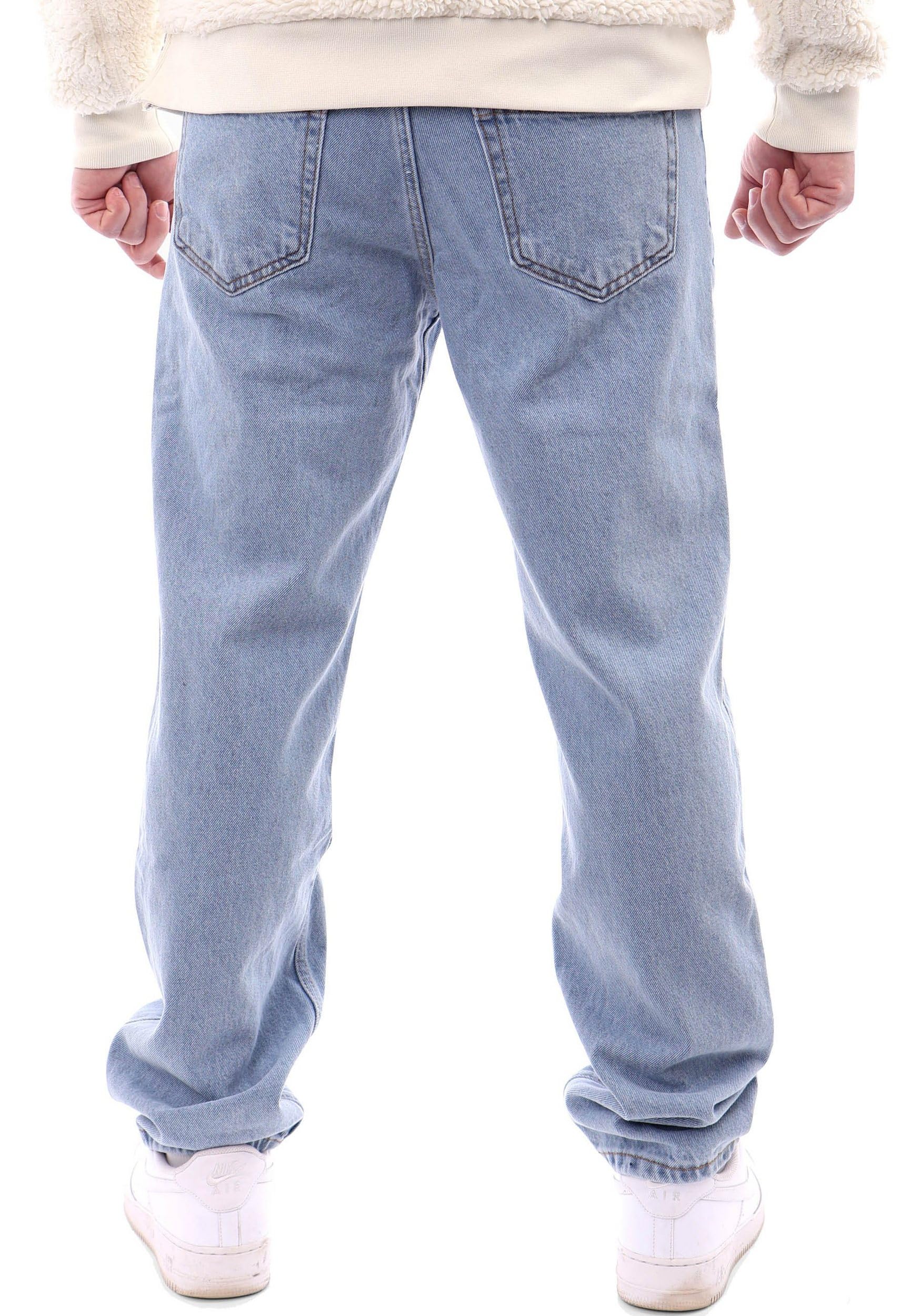 Reslad Jeans Herren Loose Fit l Herrenhose mit Knopfleiste l lässige Männer-Jeanshose RS-2105