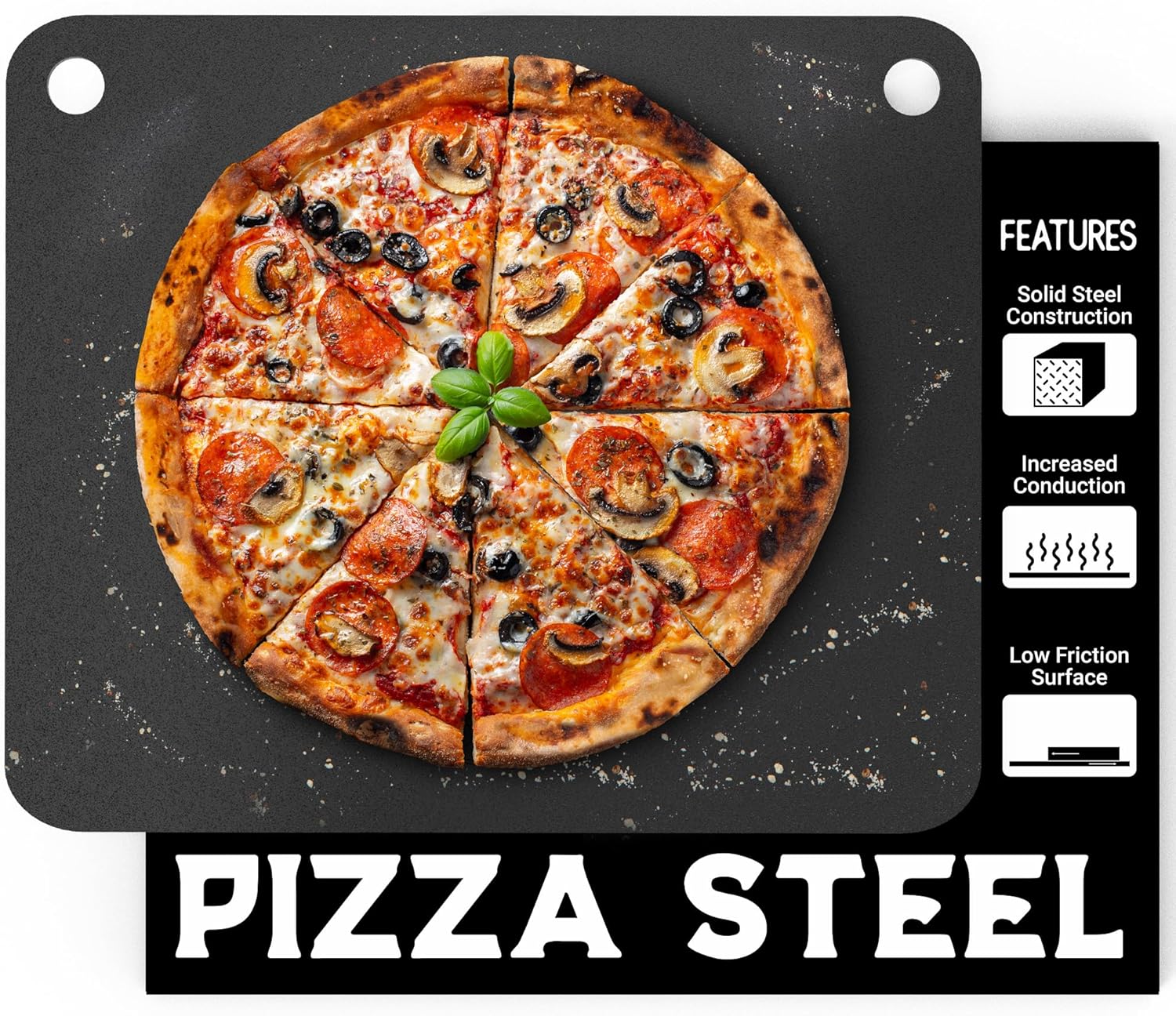 Primica Pizza Steel for Oven Set of 2, 16" x 13.4" - Regular and Premium Thick Version - Durable Steel as Alternative to Pizza Stone - High Quality Steel for BBQ Grill and Bakings