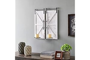 FirsTime & Co.® Eastman Farmhouse Barn Door Wall Sconce 2-Piece Set, American...