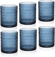 Vista 8 de Vasos de Cóctel de 10 oz Vasos de Beber Hobnail Juego de 6, Cristalería Vintage, Vasos de Vidrio Texturizado Vasos de Burbujas Vasos de Agua Vasos