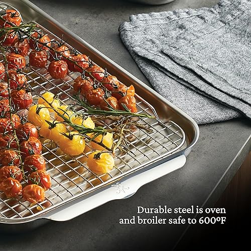 Miniatura 6 de Hestan Provisions OvenBond - Bandeja de tres capas de 9 x 12.5 pulgadas con estante de acero inoxidable