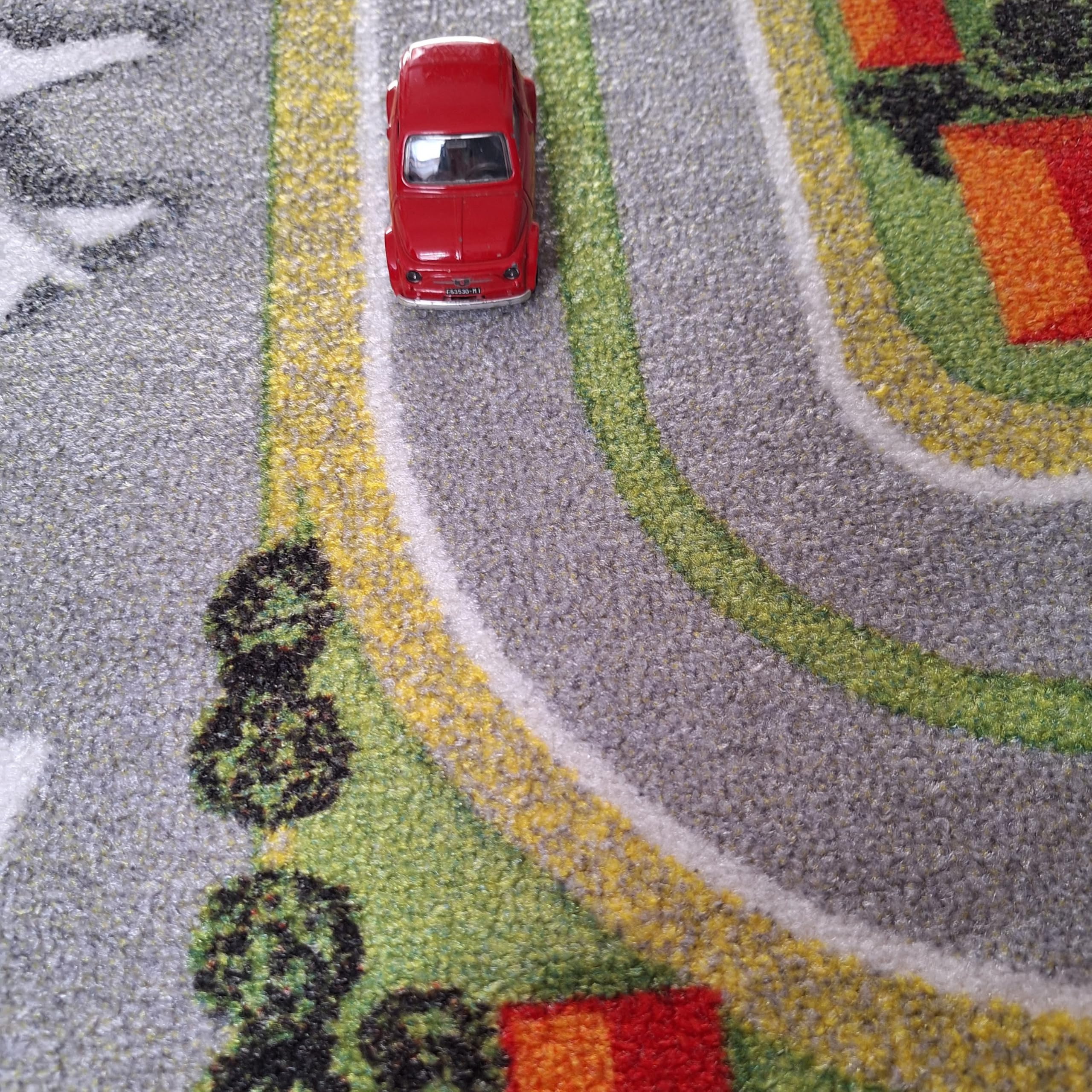 Tapis de Jeu Transport Circuit Mobilité pour Voitures, Trains, Avions, Chambre d'enfant, Polyamide, Normes CE (95x133cm)