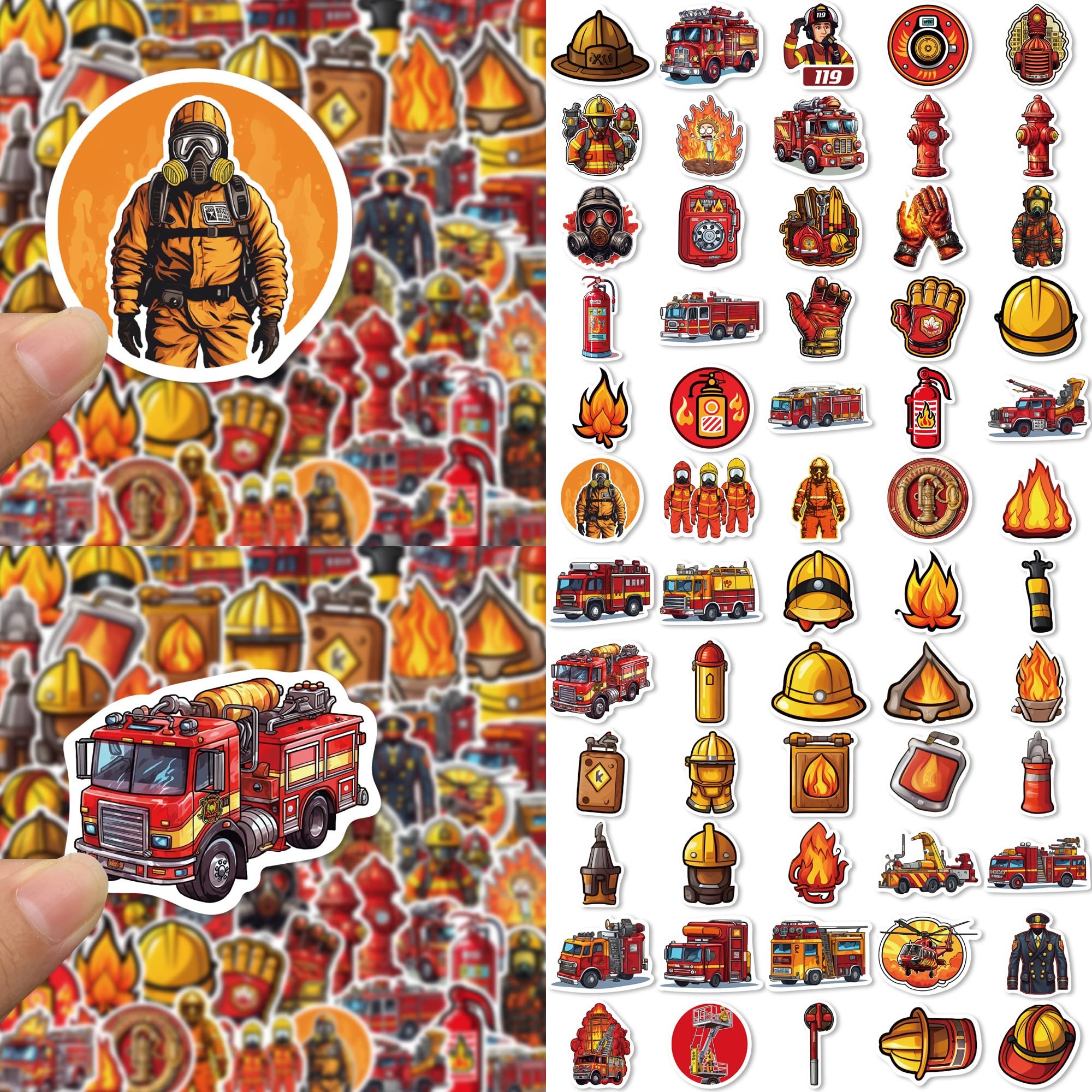 100pcs Firefighter Stickers - Waterproof Vinyl Decals For Water Bottles Laptops