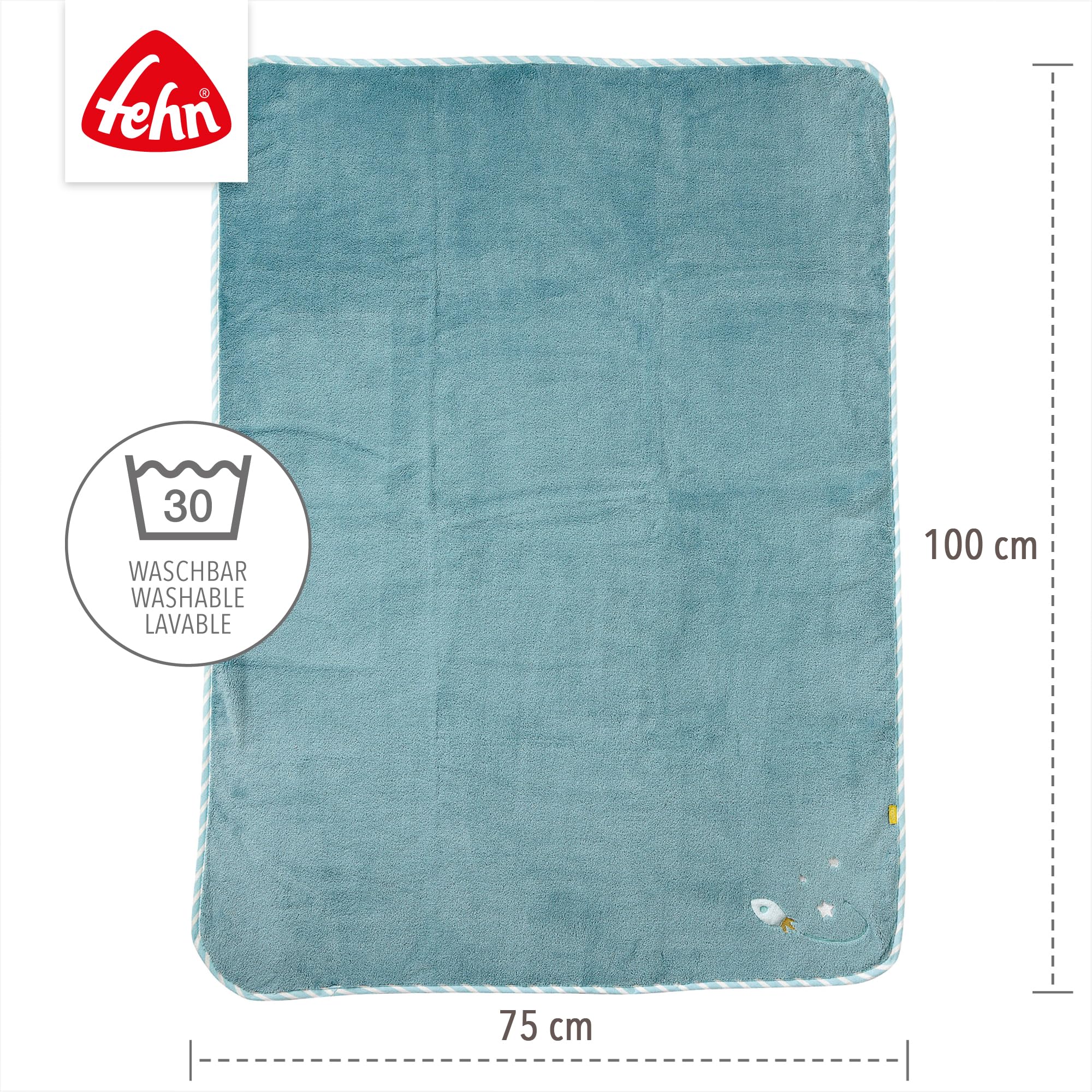 Fehn 065183 Kuscheldecke Fledermaus/Kuschelige Schmusedecke für Babys und Kleinkinder ab 0+ Monaten - zum Kuscheln, als Krabbelunterlage oder Schnuffeltuch, Maße: 100x75cm