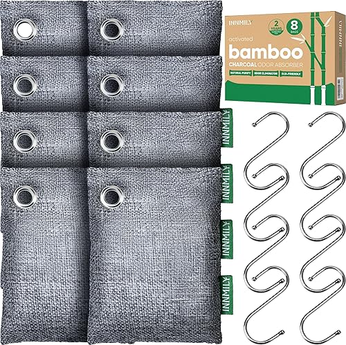 Miniatura 11 de Bolsa de carbón activado absorbente de olores, eliminador de olores para olores fuertes, bolsas purificadoras de aire de carbón de bambú para casa
