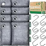 Activated Charcoal Odor Absorber, Odor Eliminator for Strong Odor,Bamboo Charcoal Air Purifying Bags for Home Car Closet Pet, Smoke Room Deodorizer (8 x 60g, Unscented)