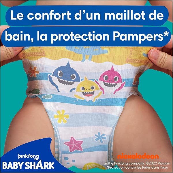 Pampers Splashers, Taille 4-5, 11 Couches-Culottes de Bain Jetables, 9-15kg, Le Confort D'un Maillot De Bain Et La Protection Pampers Optimale dans l'Eau, Edition Limitée Baby Shark - 3
