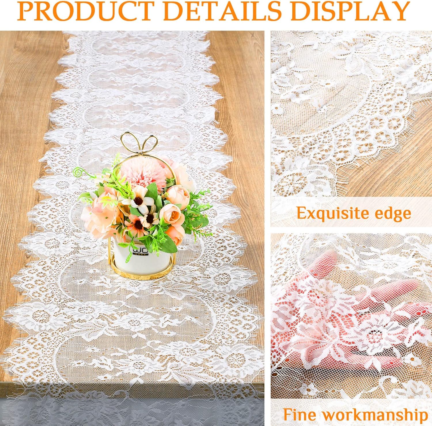 Buy 24 Pcs White Lace Table Runner 14 x 120 Inch Wedding Bridal Table